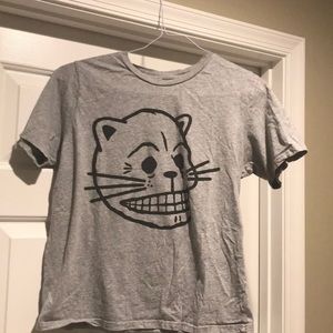 Cheap Monday gray cat skull t- shirt !